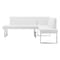 Armen Living Amanda Contemporary Nook Corner Dining Bench in White Faux Leather and Chrome Finish LCAMCOWHSF - alternate 4